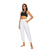 Women's Jogger Pants With Pockets, Solid Color, Comfortable Drawstring And Elastic Waist, Casual Yoga Lounge Pants, Athletic Style