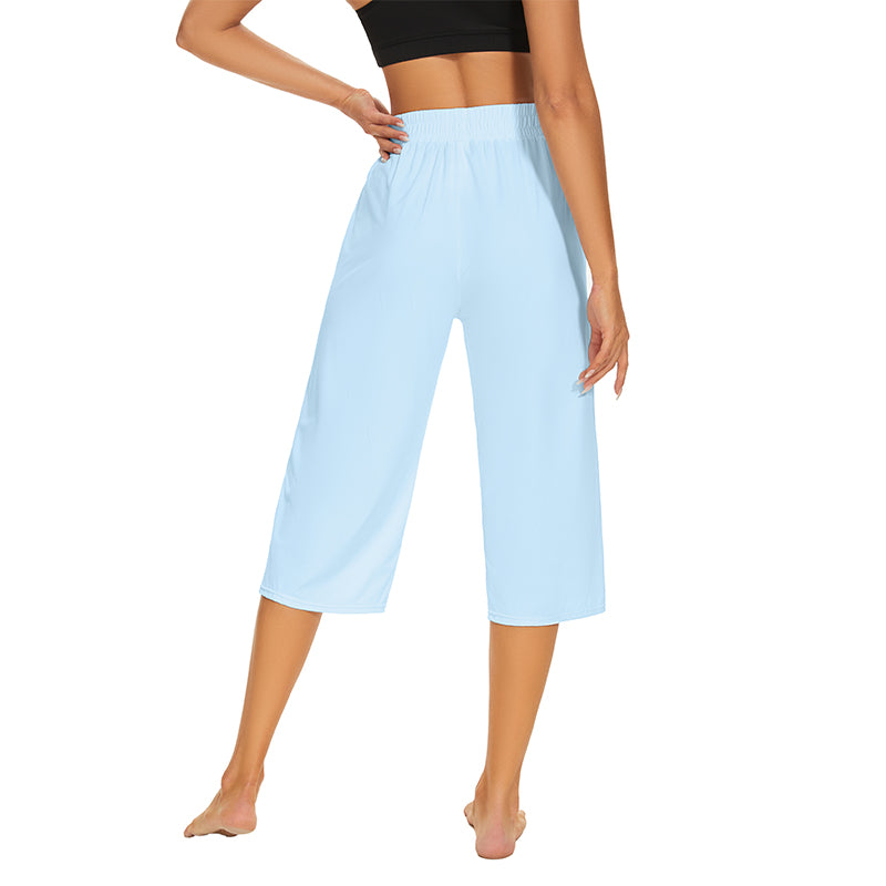 LEXISLOVE Pantaloni Capri Donna Gamba Larga - Jogger Estivi Con Tasche, Vita Elastica, Taglie Forti (fino A XXL)