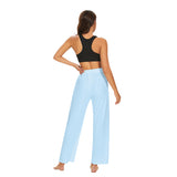 Womens Loose Comfy Yoga Wide Leg Casual Lounge Pants Workout High Waist Drawstring Sweatpants with Pocket